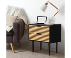 Oikiture Bedside Table Black