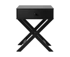 Oikiture Bedside Table Drawer Nightstand Side Table Storage Cabinet Bedroom Black