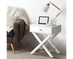 Oikiture Bedside Table White