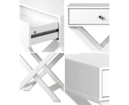 Oikiture Bedside Table White