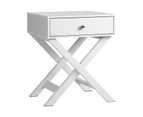 Oikiture Bedside Table White