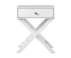 Oikiture Bedside Table White