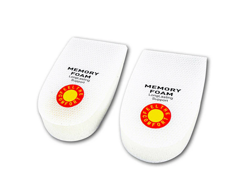 1st Care Memory Foam Orthopedic Comfort Heel Support Ultra Soft 2 Pairs - White
