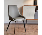 Chou Luxury PU Leather Dining Chair/Nordic/Modern/Grey/Orange - Grey