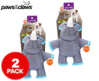 2 x Paws & Claws Tuff Busta Buddy Rhino Chew Toy - Grey