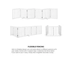 Alopet Wooden Pet Dog Fence 284x60.5cm 6 Panels Safety Stair Barrier Security Gate Door White