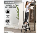 3 Step Folding Ladder Lightweight,Aluminum Step Stools for Household, Office, Painting