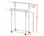 Double Rod Portable Clothing Hanging Garment Rack Coat Stand