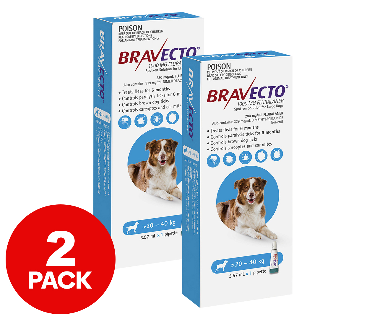 Bravecto large outlet dog 2 pack