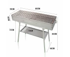 WillBBQ 80x35cm Extra Thick Commercial Portable Charcoal Grill for Camping Skewers Kebab Outdoor Cooking Stainless Steel Grill