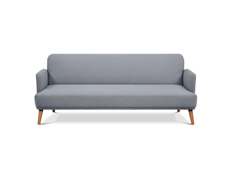 Brianna 3 Seater Sofa Bed Fabric Uplholstered Lounge Couch - Light Grey