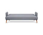 Brianna 3 Seater Sofa Bed Fabric Uplholstered Lounge Couch - Light Grey