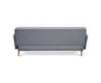 Brianna 3 Seater Sofa Bed Fabric Uplholstered Lounge Couch - Light Grey