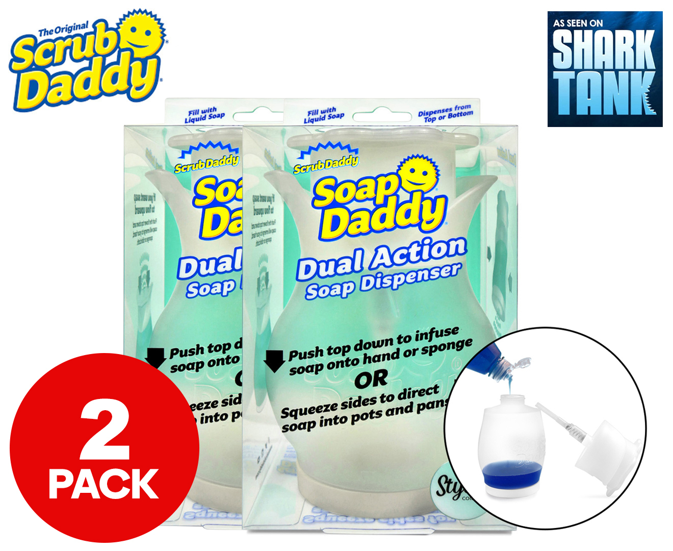 Scrub Daddy, Kitchen, Scrub Daddy Dual Action Soap Dispenser