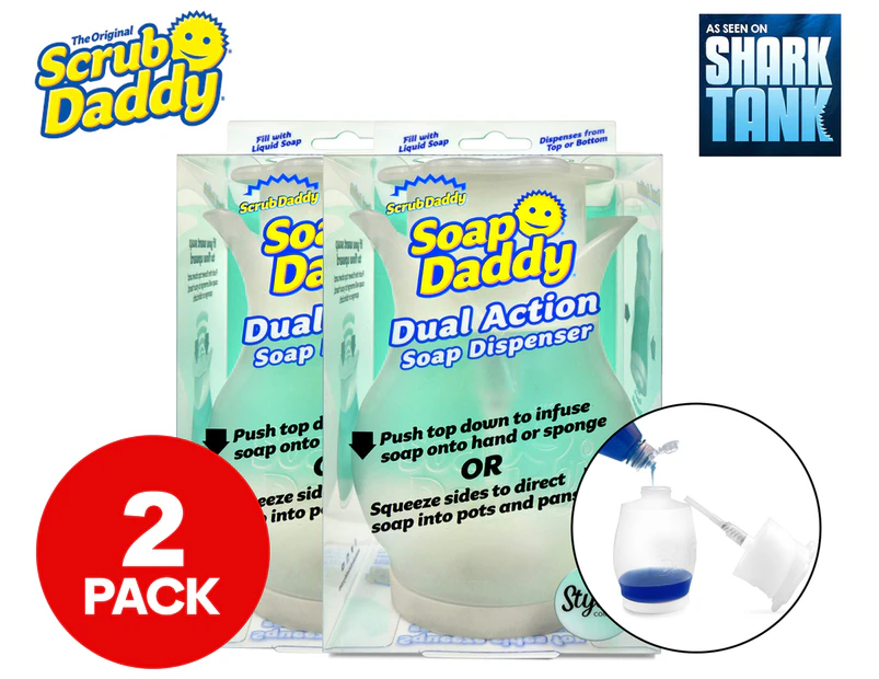 2 x Scrub Daddy Soap Daddy Dual-Action Soap Dispenser