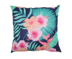 Hibiscus Flower Cushion With Insert Features Rear Zip 45cm x 45cm Tropical Green - Green
