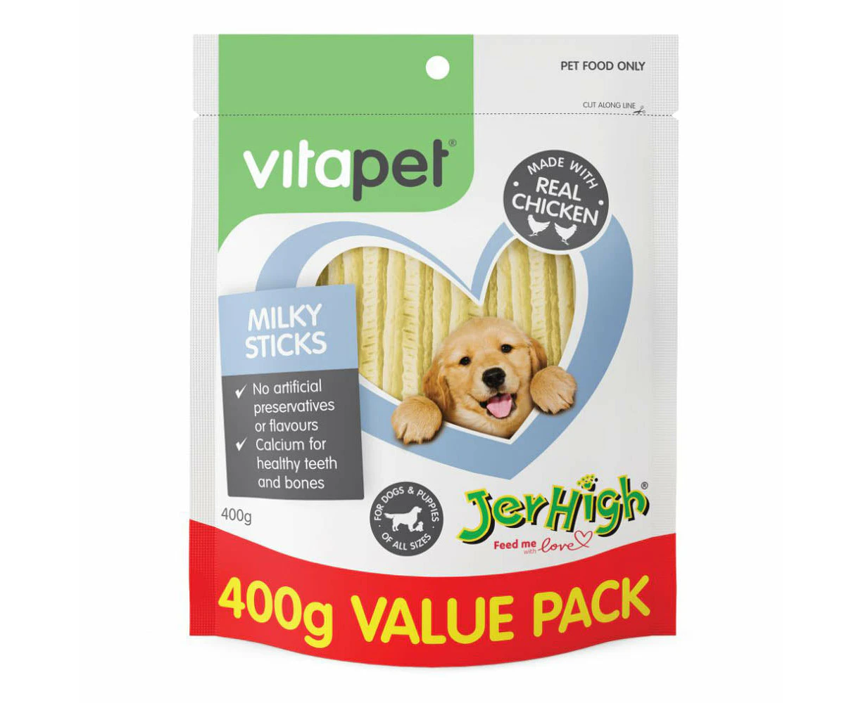 VitaPet Jerhigh Milky Sticks Dog Treat 400g