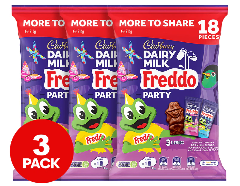 3 x 18pk Cadbury Freddo Party Share Pack 216g