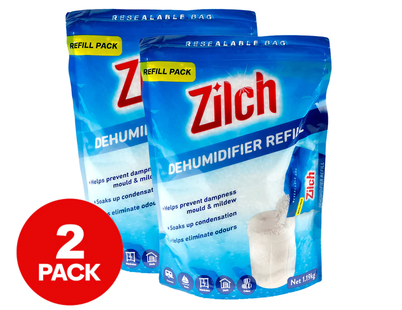2 x Zilch Dehumidifier Refill 1.19kg