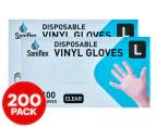 2 x 100pk Saniflex Large Size Disposable Vinyl Gloves