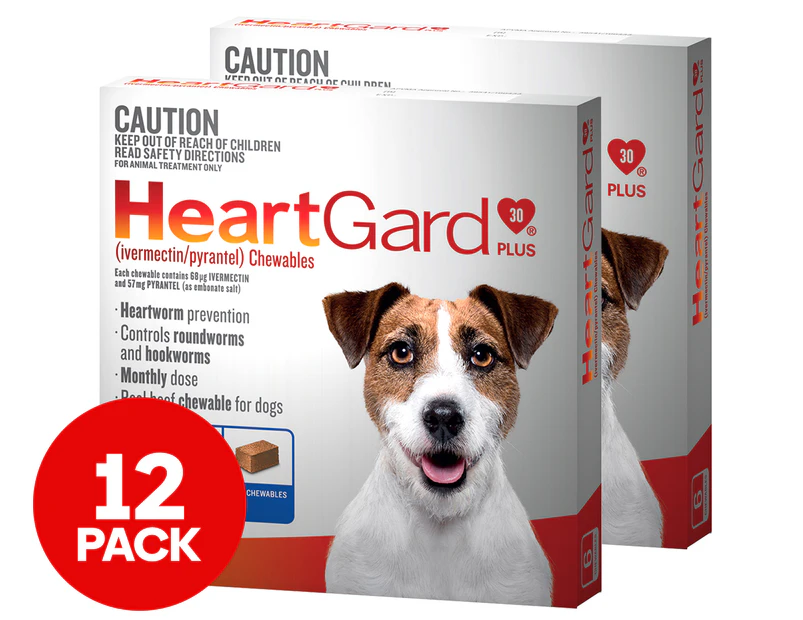 2 x 6pk HeartGard Plus Worm Protection Chews for Small Dogs Up To 11kg