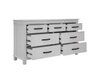 Lily Dresser Mirror 7 Chest of Drawers Tallboy Storage Cabinet - White
