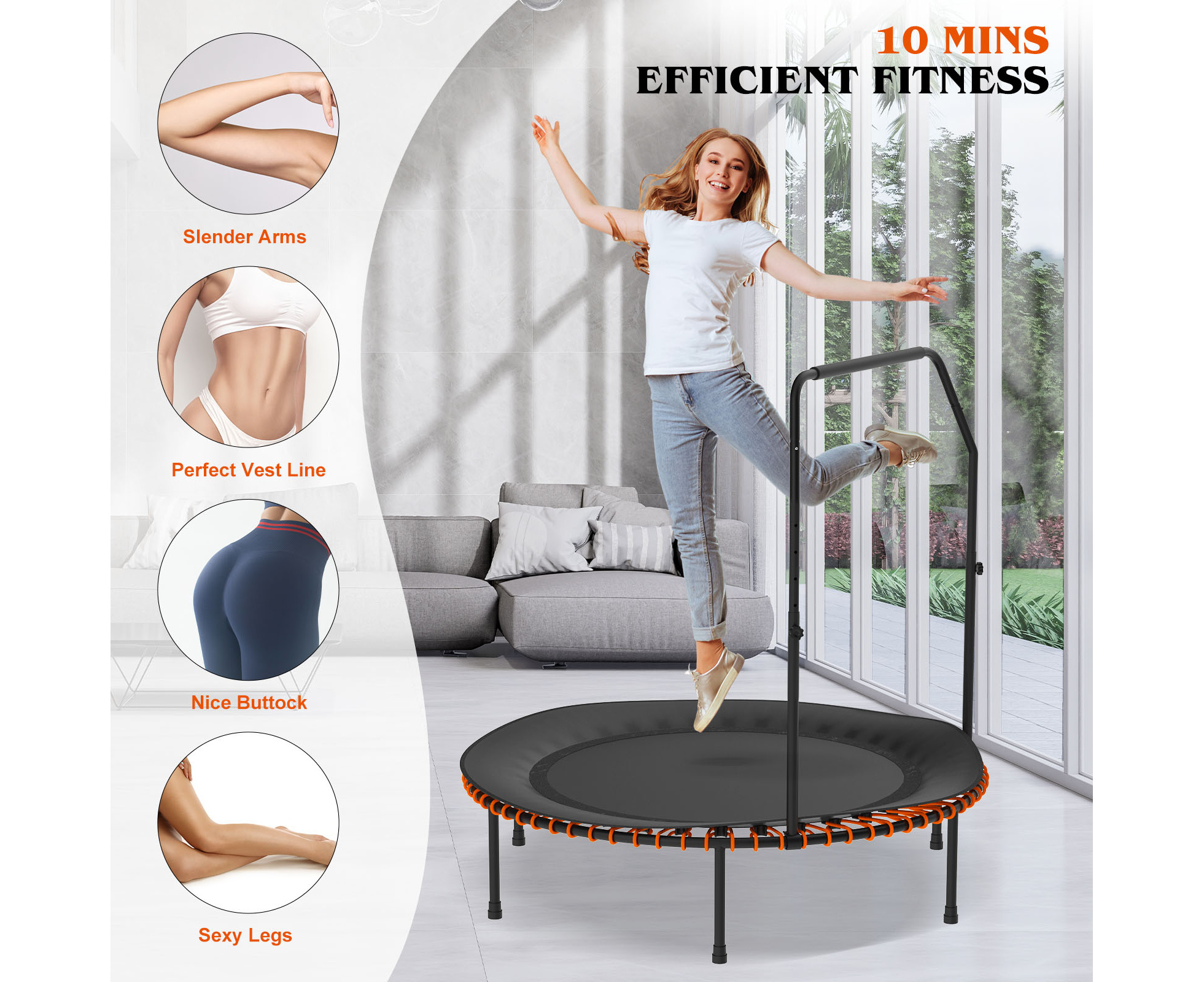 Advwin 50 Inch Mini Trampoline Fitness Trampolines