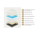 Bedra King Single Mattress Latex Foam Pocket Spring 9 Zone Firm 34cm