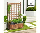 Livsip Raised Garden Bed Wooden Planter Box Vegetables Outdoor Planting 64x115cm