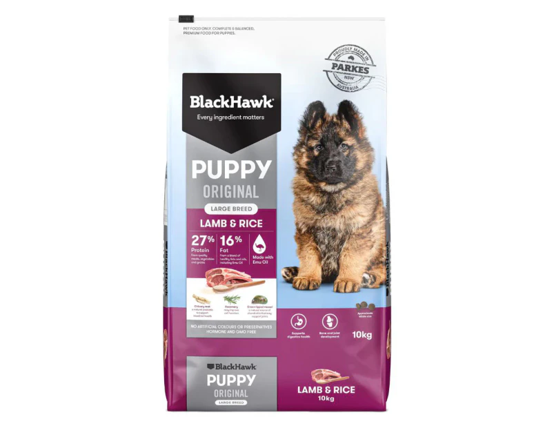 Black Hawk Original Lamb & Rice Puppy Dry Dog Food for Large Breeds - 10kg