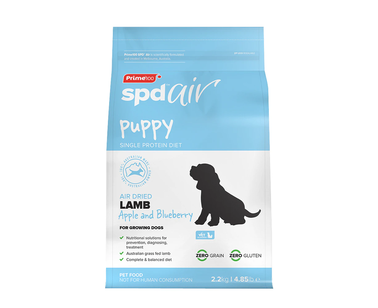 Prime SPD Air Dried Dog Food Single Protein Puppy Lamb Apple & Blueberry 2.2kg