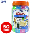 50 x Inaba Churu Creamy Puree Cat Treat Tubes Tuna Varieties 14g