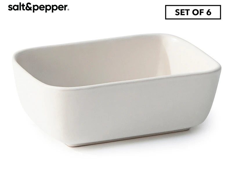 Set of 6 Salt & Pepper 14x10cm Major Bowl - White