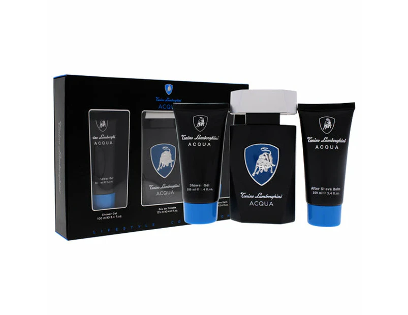 Lamborghini Aqua 3pc Set  EDT & Aftershave Balm 100ml & Shower Gel 100ml 125ml