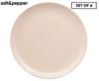Set of 6 Salt & Pepper 21cm Claro Side Plates - Pink