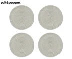 Set of 4 Salt & Pepper 10cm Paige Coasters - Ice