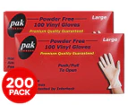 2 x Pak Large Vinyl Gloves 100pk