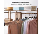 Furb Open Wardrobe Clothes Rack Bamboo Garment Coat Hanger Stand Closet Organiser Shoe Storage Shelf