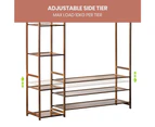 Furb 120cm Open Wardrobe Bamboo Clothes Hanging Rail Garment Rack Shoe Shelf Storage Organiser