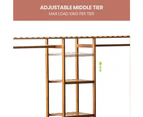 Furb Bamboo Clothes Rack Open Garment Coat Hanger Stand Closet Organiser Shoes Storage Shelves 150cm