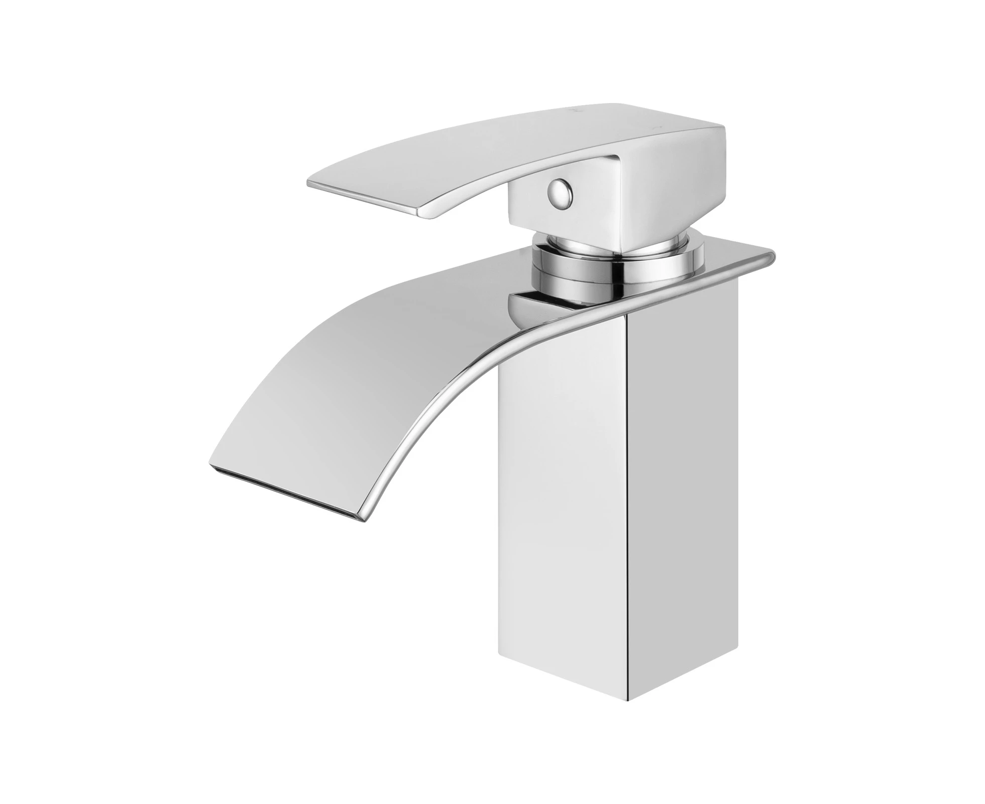 Bathroom Sink Faucets Chrome Basin Mixer Tap Waterfall water Solid Brass Bathroom Vanity Tap