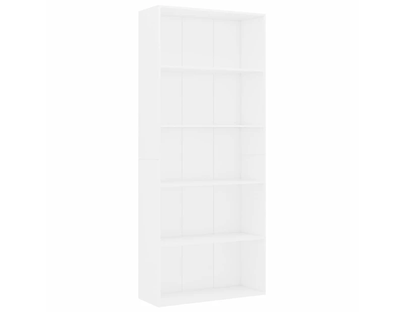 vidaXL 5-Tier Book Cabinet White 80x30x189 cm Engineered Wood