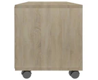 vidaXL TV Cabinet with Castors Sonoma Oak 90x35x35 cm Engineered Wood