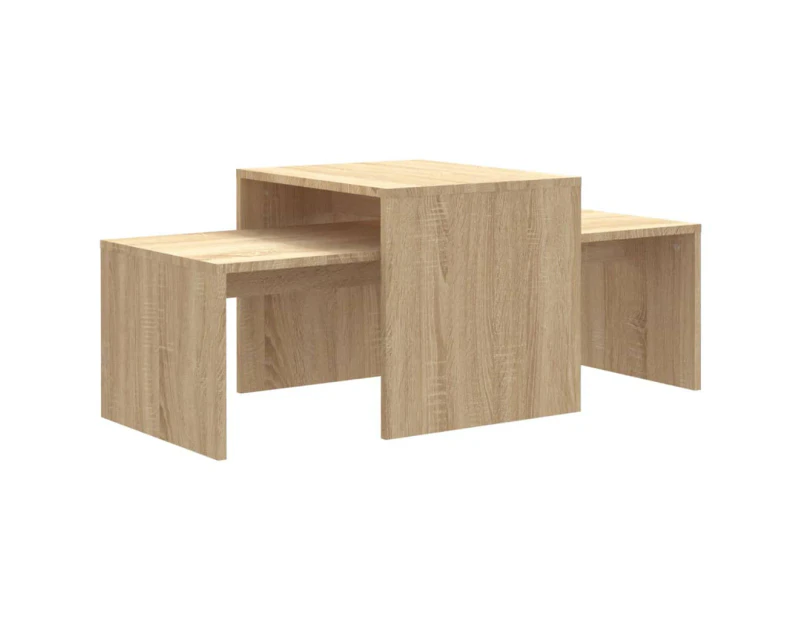 vidaXL Coffee Table Set Sonoma Oak 100x48x40 cm Engineered Wood