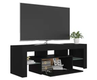 vidaXL TV Cabinet with LED Lights Black 120x35x40 cm