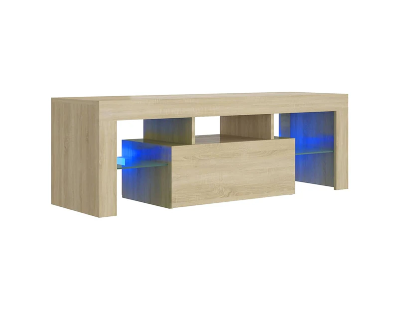 vidaXL TV Cabinet with LED Lights Sonoma Oak 120x35x40 cm