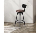 Levede 1x Industrial Bar Stools Kitchen Stool PU Leather Barstools Swivel Chair