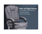 ALFORDSON Massage Office Chair Heated Seat Executive Gaming Racer Fabric Grey