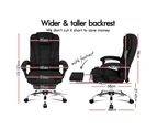 ALFORDSON Massage Office Chair Fabric Heated Seat Executive Gaming Racer Black