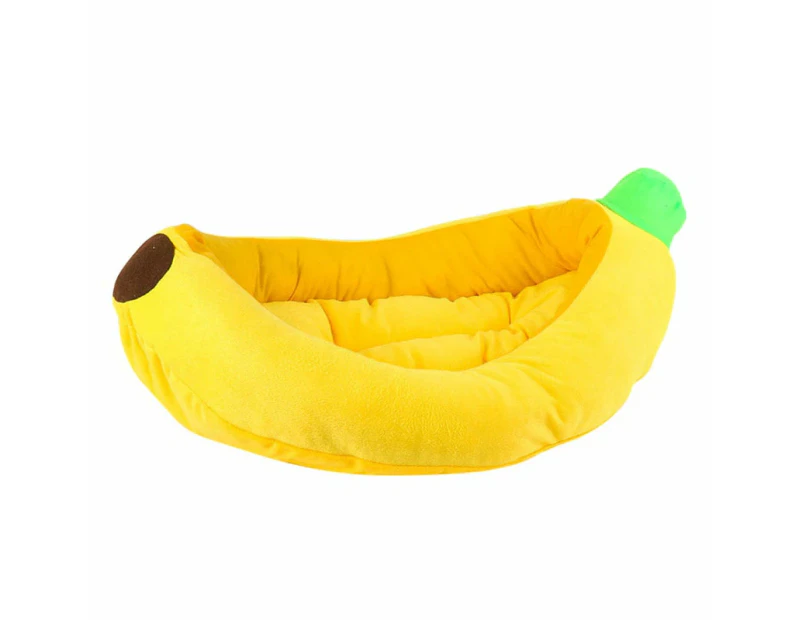 Winter Warm Pet Banana Bed - Yellow